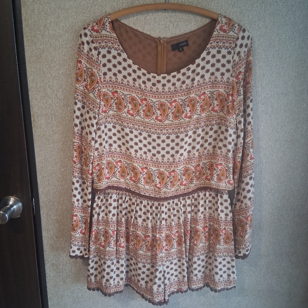 Long Sleeve Shorts Style Romper Boho bohemian indie medium